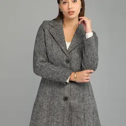 honnete 100 % Polyester Solid Coat For Women image 4