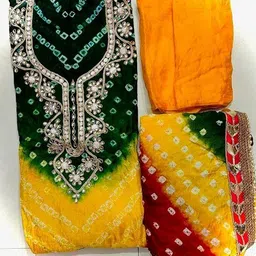 tmt hub Unstitched Art Silk Kurta & Palazzo Material Geometric Print image 3