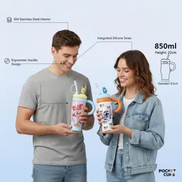 atwoenterprise Insulated Cartoon Tumbler Series 850 ml Water Bottle image 5