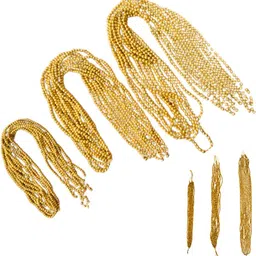rimi's Aari Work Gold Bunch Beads Combo - Embroidery 3 Chain Bunch Bead (2, 3 & 4mm) image 1