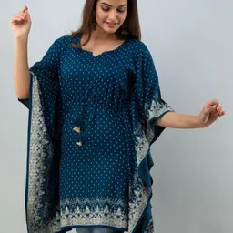 gaurcollections Printed Rayon Women Kaftan image 3