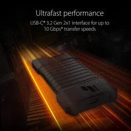 ASUS TUF Gaming A1 SSD Enclosure for Portable SSD (Dual M.2 Interface, 90DD02N0-M00000, Black) image 2