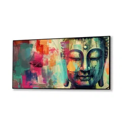 nestroots Canvas Framed Buddha Head Wall Painting image 3