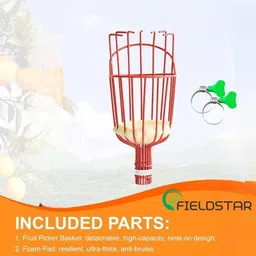 fieldstar Fruit Picker Head – Metal Basket with Foam Pad & Adjustable Fixing Clamp Garden Tool Kit image 4