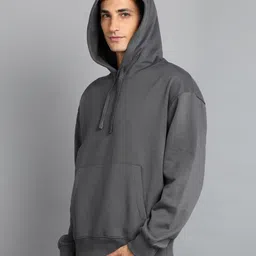 alan jones Men Full Sleeve Solid Hooded Sweatshirt image 5