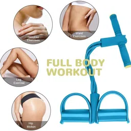 ustraders Rubber Tummy Trimmer Latex Pull Reducer 4 Tubes Resistance Band Pedal Exerciser Ab Exerciser image 4