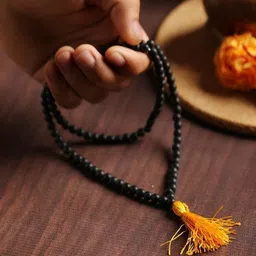 divya pujan Original Karangali Mala Lab Tested Black Colour Glass Necklace image 2