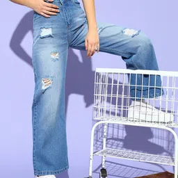 Women Regular Mid Rise Blue Jeans-image-53