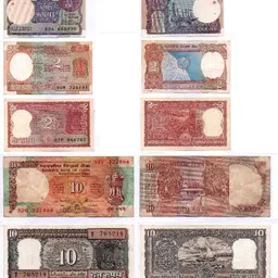 rb coins OLD NOTE 1,2,10, RUPEES COMPLETE 7 NOTE SET NOTE Coin Bank image 2