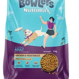 bowlers Nutrimax Dry Dog Food Adult Chicken & Vegetables 3 Kg | Smooth digrestion Chicken 3 kg Dry Adult Dog Food-picture-16