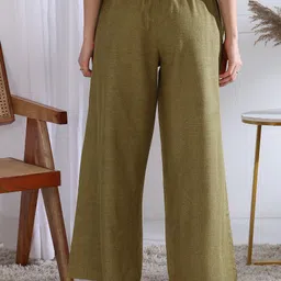 kanchuk Women Regular Fit Brown Pure Cotton Trousers image 2