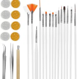 mgp fashion Silver Golden Glitters Dust Powder Sparkling Nail Art Nail Painting Designing Drawing Brushes Nail Tweezer plucker-picture-13