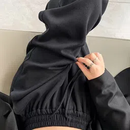 dockstreet Women Solid Black Track Pants image 3
