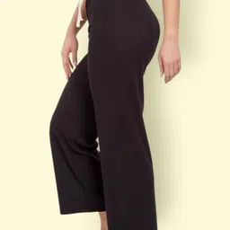 epicdesigns Women Comfort Fit Black Pure Cotton Trousers-picture-29