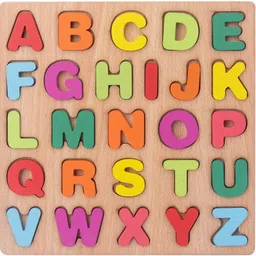 kidology Preschool Learning 3 in 1 Wooden Alphabet Number Shape Puzzles for Toddlers image 2