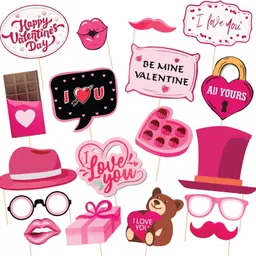 zyozique Valentine's Day Decorations Photo Booth Props Photo Booth Board-picture-17