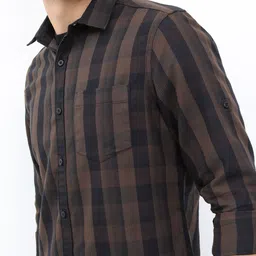 highlander Men Slim Fit Solid Cut Away Collar Casual Shirt image 5