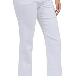 3butterflies Women Boyfriend Mid Rise White Jeans image 3
