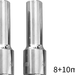 4mech 8mm + 10mm Hex Long Chrome Vanadium Steel Anti Rust Socket Set image 1