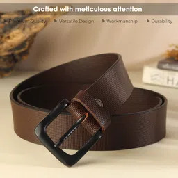 warcks Men Formal, Casual, Evening, Party Brown Genuine Leather Belt image 3