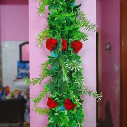 kingstyle impex Artificial Flowers Home Decoration Vine & Creepers Plant Wall Hanging Chain E488 Multicolor Rose Artificial Flower image 1