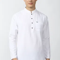 peter england Men Polka Print Cotton Blend Straight Kurta-picture-20