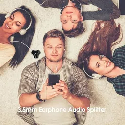 Iris Grape Black ® 6 Way Triangular Shape 3.5mm Jack Multi Headphone Earphone Audio Splitter Phone Converter image 2