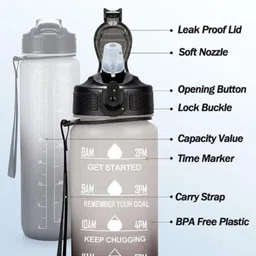 noslo MOTIVATIONAL BOTTLE 1000 ML 0009 1000 ml Water Bottle image 3