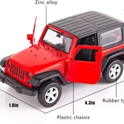 sotoys Kids' Pull Back Toy Car - Thar Model | Metal Body with Openable Doors image 3