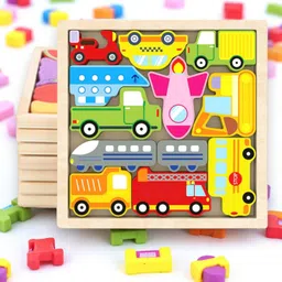 vhd Wooden Vehicle Puzzle Board for Kids – Educational Transport Toy TR11-picture-24