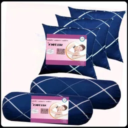 urmila creation Microfibre Bolster Pack of 5 Geometric 3 CUSHION 2 BOLSTER image 1