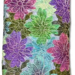 joliza Unstitched Pure Silk Blouse Material Floral Print image 2