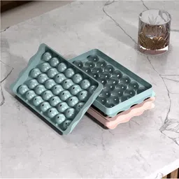 offyx 33 ice ball making in single ice making ice ball tray Blue Blue Plastic Ice Ball Tray image 5