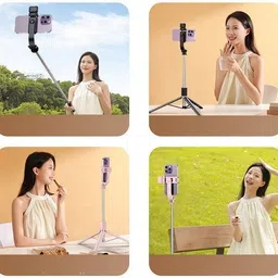 Wrixty R1S-L Extra Long R1S Model 170cm upto 5.8 feet height Selfie Stick Tripod with Attached Flashlight for Better Night Photos and Videos Bluetooth Selfie Stick image 4