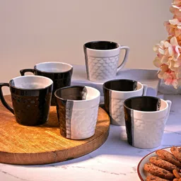storepedia Pack of 12 Ceramic Fish Scaled Ceramic Tea Cups Set of 6 - 150ml Cups & Mugs for Home & Kitchen-picture-23