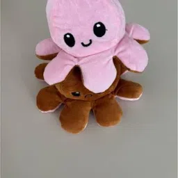 santoshi D23_Reversible Octopus Soft Plush | Flip Toy with Happy & Sad Expressions - 5 inch image 1