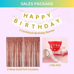 gaurik 54 Pcs Birthday Decoration Kit | Balloons, Banner, Confetti, Foil Curtains, Star image 3