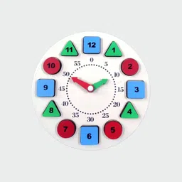 venimall Wooden Circle Clock for Learning Shape Color Sorting Teaching-picture-18