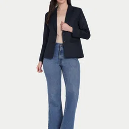 rocksy Women Solid Single Breasted Casual Blazer image 1