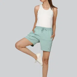 infinia Solid Women Light Blue Regular Shorts image 5
