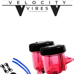 velocity vibes 2 QTY Universal Brake & Clutch Fluid Reservoir Tank Cup - RED Oil Filler Cap-picture-18