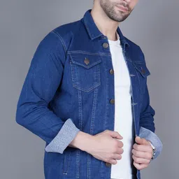 white leapard Men Solid Denim Jacket-picture-19