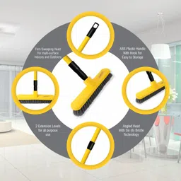 classy touch Tile Brush with Long Telescopic Handle for Cleaning Bathroom(23.22-38.58") Plastic Dry Brush image 5