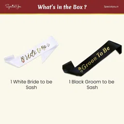 special you White Bride to Be Sash and Black Groom to Be Sash for Bachelorette Party Props image 2
