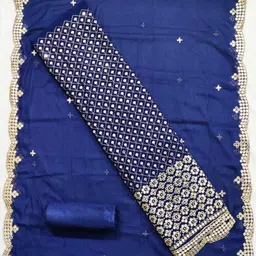 Unstitched Georgette Salwar Suit Material Embroidered-image-17
