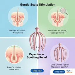 bharatcrafts silicon scalp massager image 2