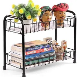 blute Utensil Kitchen Rack Iron 2-Tier Kitchen Rack Multipurpose Storage Rack For Small Containers Steel image 3