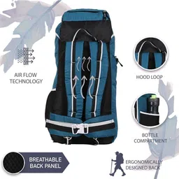 zikki Trekking Bag And Side Sling Bag For Travel Backpack. Rucksack - 60 L image 2