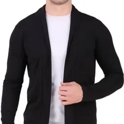 trendolo Men Jacket Style Full Sleeve Black Shrug-picture-16