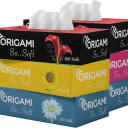 origami 2 Ply Facial Tissues Pack of 6 - 100 Pulls Per Box image 1